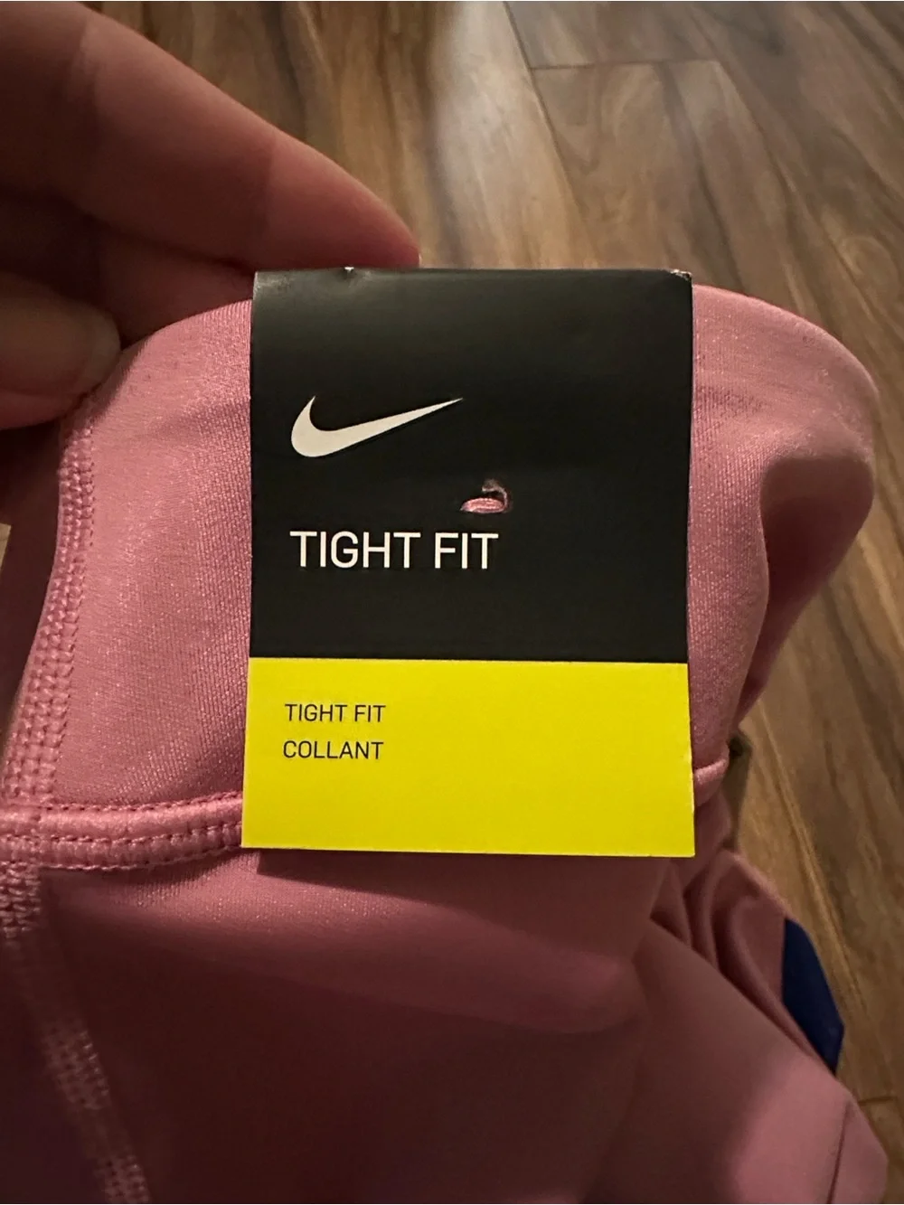 Nike Pink Leggings with Blue Graphic Accents